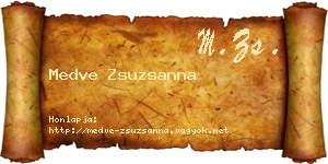 Medve Zsuzsanna névjegykártya